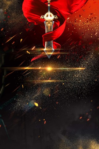 宝剑出鞘王者荣耀游戏主题比赛海报黑色背景素材
